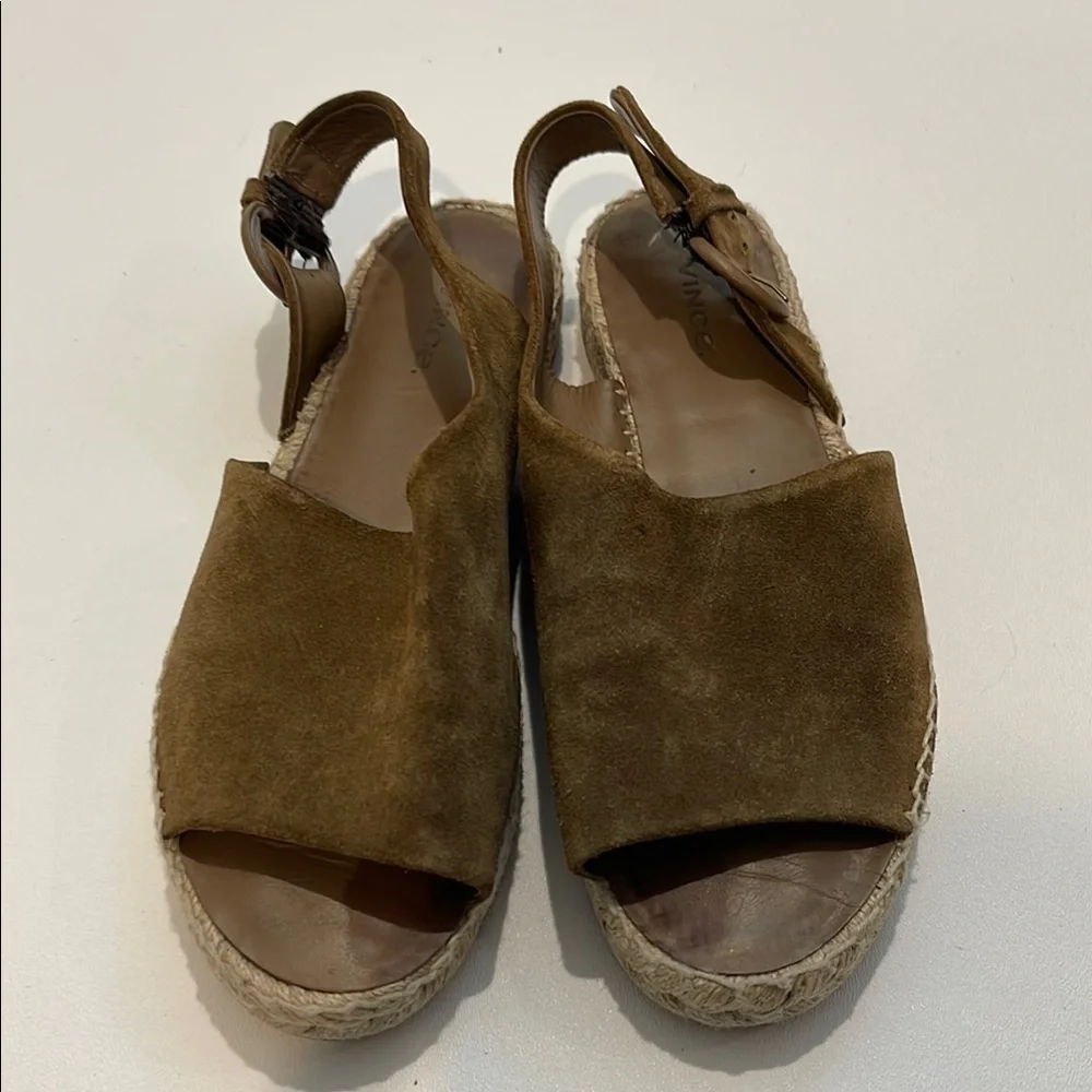 Vince Brown Linton Espadrille Slingback Shoes with Jute Sole